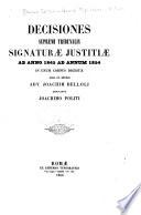 Decisiones Supremi Tribunalis Signaturæ Justitiæ, ab anno 1845 ad annum 1854