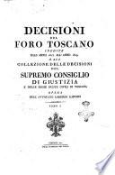 Decisioni del foro toscano, inedite dall'anno..