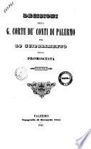 Decisioni della G. Corte de' Conti di Palermo per lo scioglimento della promiscuità