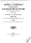 Decreta authentica Congregationis Sacrorum Rituum