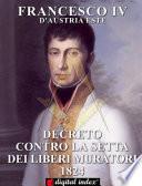 Decreto contro la Setta dei Liberi Muratori 1824