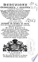 Deduzione cronologica, e analitica