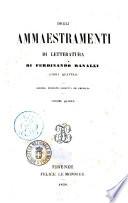 Degli ammaestramenti di letteratura libri quattro di Ferdinando Ranalli