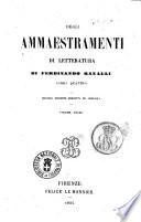 Degli ammaestramenti di letteratura libri quattro di Ferdinando Ranalli