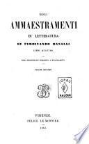 Degli ammaestramenti di letteratura libri quattro di Ferdinando Ranalli