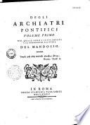 Degli archiatri pontificii...