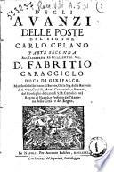 Degli avanzi delle poste del signor Carlo Celano. Parte prima -seconda ..