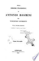 Degli errori filosofici di Antonio Rosmini