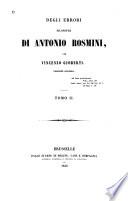 Degli errori filosofici di Antonio Rosmini