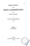 *Degli ordini rappresentativi
