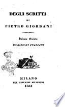 Degli scritti di Pietro Giordani