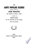 Dei canti popolari illirici discorso trad. da Orsatto Pozza