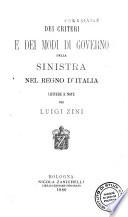 Dei criteri e dei modi di governo della sinistra nel Regno d'Italia