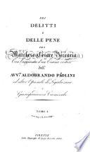 Dei delitti e delle pene. Nuova edizione corretta e accersciuta. By Marquis C. Beccaria Bonesana