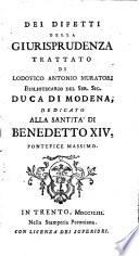 Dei difetti della giurisprudenza trattato