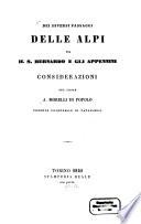 Dei diversi passaggi delle Alpi tra il S. bernardo e gli Appennini