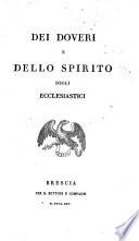Dei doveri e dello spirito degli ecclesiastici