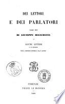 Dei lettori e dei parlatori saggi due di Giuseppe Bianchetti