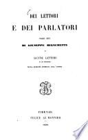 Dei lettori e dei parlatori saggi due di Giuseppe Bianchetti