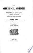 Dei medici e degli archiatri dei principi della R. Casa di Savoia