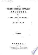 Dei Veneti originarj cittadini raccolta di aneddoti sommarj