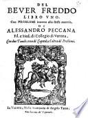 Del Bever Freddo Libro Vno, Con Problemi intorno alla stessa materia