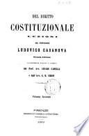 Del diritto costituzionale lezioni di Ludovico Casanova