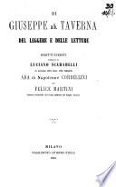 Del leggere e delle letture di Giuseppe ab. Taverna