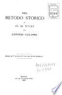 Del metodo storico di G. B. Vico