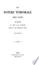 Del potere temporale dei papi