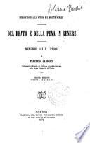 Del reato e della pena in genere