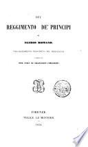 Del reggimento de principi di Egidio Romano