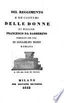 Del reggimento e de' costumi delle donne
