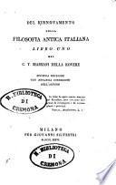Del rinnovamento della filosofia antica italiana libri uno
