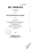 Del tremuoto avvenuto nella città e provincia di S. Remo l'anno 1831