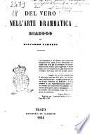 Del vero nell'arte drammatica dialogo di Riccardo Taruffi
