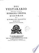 Del vestarario della Santa Romana Chiesa discorso di d. Pierluigi Galletti romano monaco cassinense