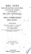 Del vino, delle sue malattie, e de'suoi rimedj