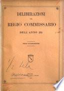 Deliberazioni del Regio Commissario
