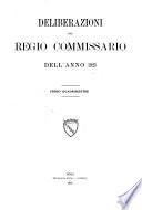Deliberazioni del Regio Commissario