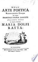 Dell'arte poetica ragionamenti cinque, etc