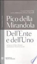 Dell'ente e dell'uno con le obiezioni di Antonio Cittadini e le risposte di Giovanni Pico della Mirandola