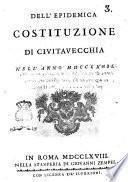 Dell'epidemica costituzione di Civitavecchia nell'anno 1767. [Gaetano Torraca]