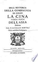 Dell'historia della Compagnia de Giesv: pt. La Cina