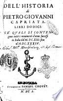 Dell'historia di Pietro Giouanni Capriata, ..