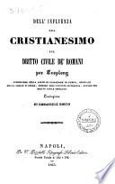 Dell'influenza del Cristianesimo sul dritto civile de' Romani per Troplong