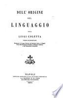 Dell' origine del linguaggio