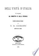Dell'unità d'Italia in ordine al diritto e alla storia