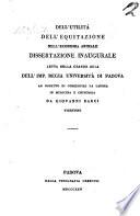Dell'utilita dell'equitazione nell'economia animale. Diss. inaug. med