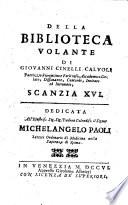 Della biblioteca volante di Giovanni Cinelli. Scanzia prima [-23.]